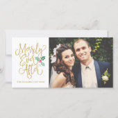 Eenvoudig ooit na huwelijksfeestdag Foto | Goud Feestdagenkaart (Voorkant)