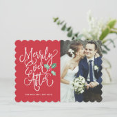 Eenvoudig ooit na huwelijksfeestdag/foto kaart (Staand voorkant)