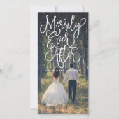 Eenvoudig ooit na huwelijksfeestdag volledige foto feestdagenkaart (Voorkant)