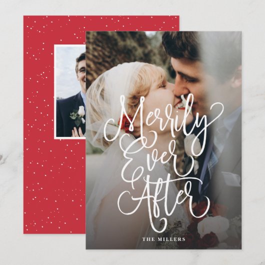 Eenvoudig ooit na huwelijksfeestdag volledige foto feestdagenkaart (Voorkant / Achterkant)