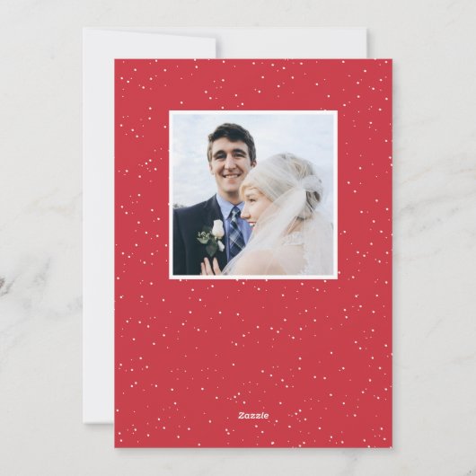Eenvoudig ooit na huwelijksfeestdag volledige foto feestdagenkaart (Achterkant)