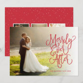 Eenvoudig ooit na huwelijksfeestdag volledige foto feestdagenkaart (Voorkant / Achterkant)