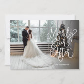 Eenvoudig ooit na huwelijksfeestdag volledige foto feestdagenkaart (Voorkant)