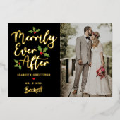 Eenvoudig Ooit na kerstfoto Echte Folie Feestdagenkaart (Voorkant)