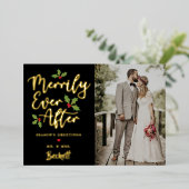 Eenvoudig Ooit na kerstfoto Echte Folie Feestdagenkaart (Staand Voorkant)