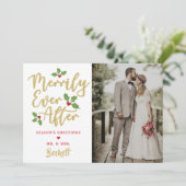 Eenvoudig Ooit na kerstfoto Feestdagenkaart (Staand voorkant)