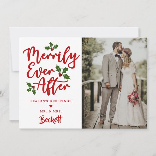 Eenvoudig Ooit na kerstfoto Feestdagenkaart (Voorkant)