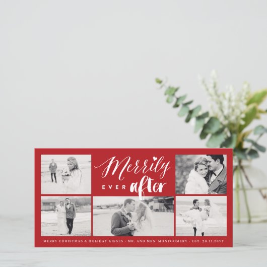 Eenvoudig ooit na Mix Typography Weddenschap 4 Fot Feestdagenkaart (Staand voorkant)