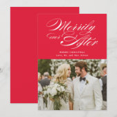 Eenvoudig ooit na Pas getrouwd kerstfoto Feestdagenkaart (Voorkant / Achterkant)