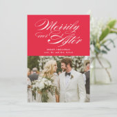 Eenvoudig ooit na Pas getrouwd kerstfoto Feestdagenkaart (Staand voorkant)