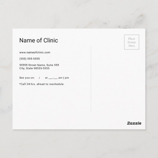 Eenvoudig oor KNO-otrolaryngoloog benoeming Briefkaart (Achterkant)