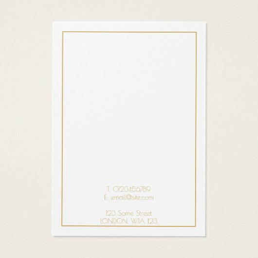 Eenvoudig oorscherm visitekaartje (Achterkant)