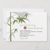 Eenvoudig oosterse Bamboevormende Chinese bruiloft Kaart (Voorkant)