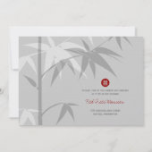 Eenvoudig oosterse Bamboevormende Chinese bruiloft Kaart (Achterkant)