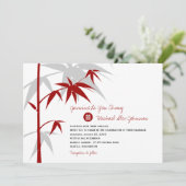 Eenvoudig oosterse Bamboevormende Chinese bruiloft Kaart (Staand voorkant)