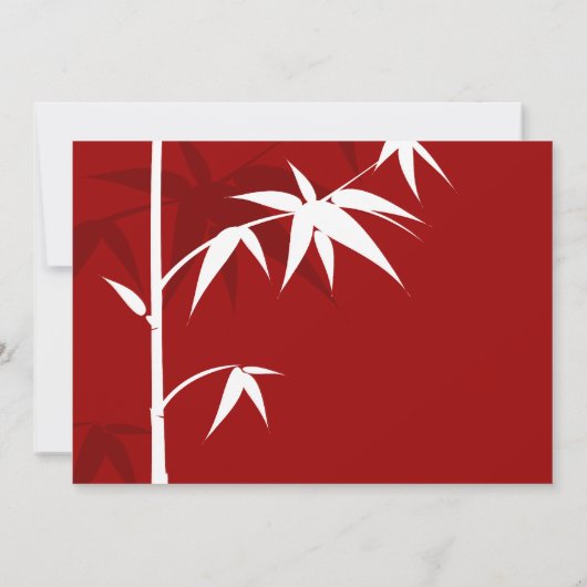 Eenvoudig oosterse Bamboevormende Chinese bruiloft Kaart (Achterkant)