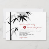 Eenvoudig oosterse Bamboevormende Chinese bruiloft Kaart (Voorkant)