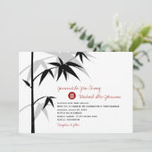 Eenvoudig oosterse Bamboevormende Chinese bruiloft Kaart (Staand voorkant)