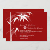 Eenvoudig oosterse Bamboevormende Chinese bruiloft Kaart (Voorkant / Achterkant)