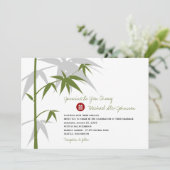 Eenvoudig oosterse Bamboevormende Chinese bruiloft Kaart (Staand voorkant)