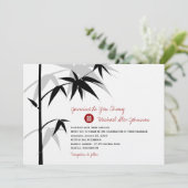 Eenvoudig oosterse Bamboevormende Chinese bruiloft Kaart (Staand voorkant)