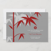 Eenvoudig oosterse Bamboevormende Chinese bruiloft Kaart (Achterkant)