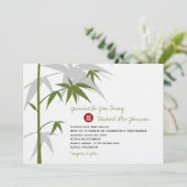 Eenvoudig oosterse Bamboevormende Chinese bruiloft Kaart (Staand voorkant)