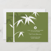 Eenvoudig oosterse Bamboevormende Chinese bruiloft Kaart (Achterkant)