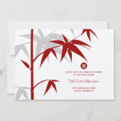 Eenvoudig oosterse Bamboevormende Chinese bruiloft Kaart (Achterkant)