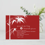 Eenvoudig oosterse Bamboevormende Chinese bruiloft Kaart (Staand voorkant)