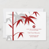 Eenvoudig oosterse Bamboevormende Chinese bruiloft Kaart (Achterkant)