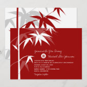 Eenvoudig oosterse Bamboevormende Chinese bruiloft Kaart (Voorkant / Achterkant)