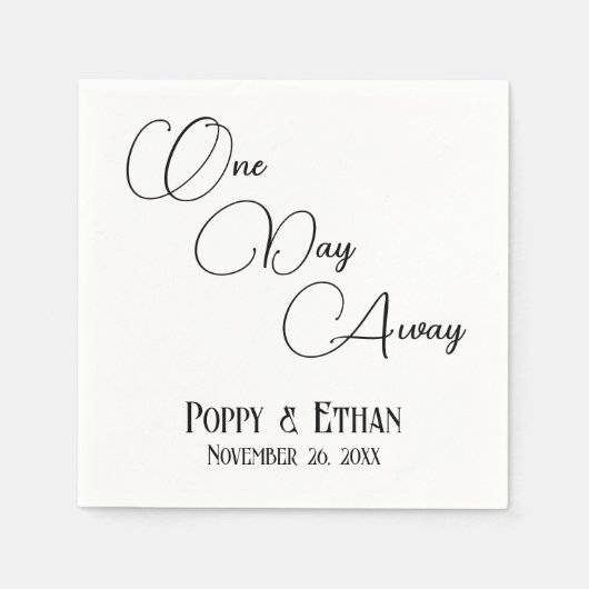 Eenvoudig  op een dag weg bruiloft viering servet (Voorkant)