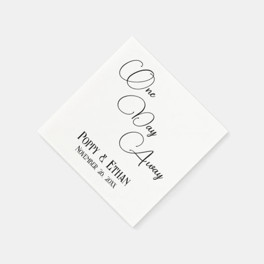 Eenvoudig  op een dag weg bruiloft viering servet (Hoek)