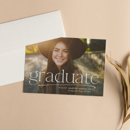 Eenvoudig, op één foto afgestemd afstuderen aankondiging