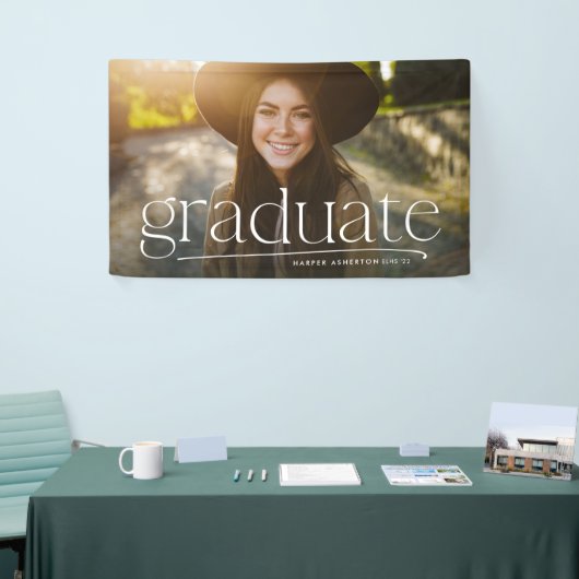 Eenvoudig, op één foto afgestemd afstuderen spandoek (Beurs)