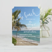 Eenvoudig op het strand bruiloft uitnodiging (Staand voorkant)