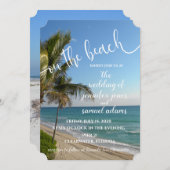Eenvoudig op het strand bruiloft uitnodiging (Voorkant / Achterkant)