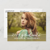 eenvoudig | Oproep van de GraduPartij Uitnodiging Briefkaart (Voorkant / Achterkant)