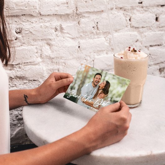 Eenvoudig opslaan van de datum bruiloft foto briefkaart