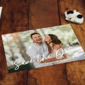 Eenvoudig opslaan van de datum bruiloft foto briefkaart