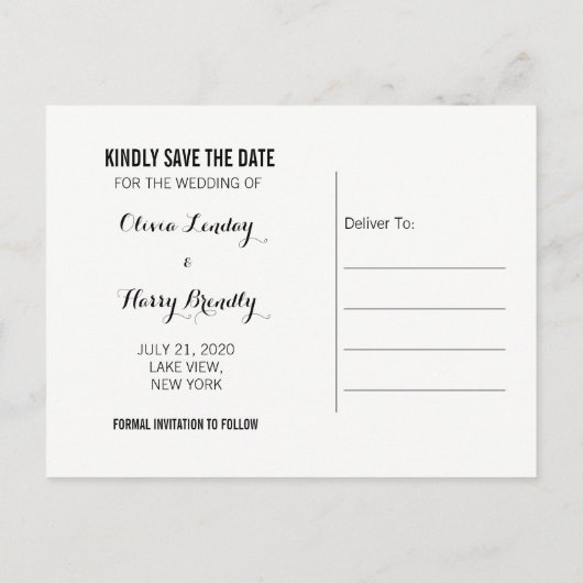 Eenvoudig opslaan van de datum foto Briefkaart (Achterkant)