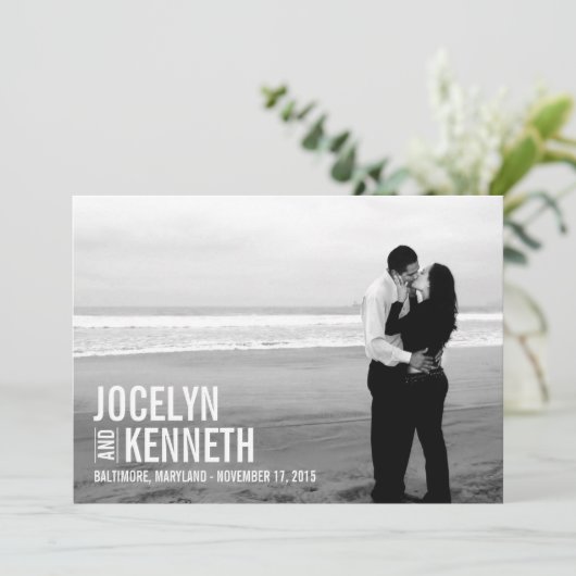 Eenvoudig opslaan van de datumkaart save the date (Staand voorkant)