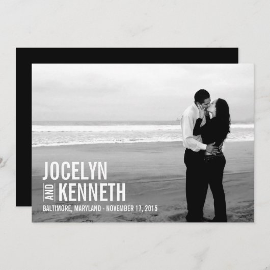 Eenvoudig opslaan van de datumkaart save the date (Voorkant / Achterkant)