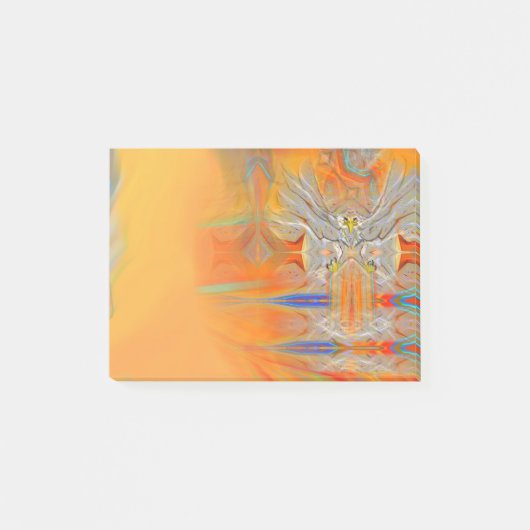 Eenvoudig optredende adelaar naar stijgende zon post-it® notes (Voorkant)