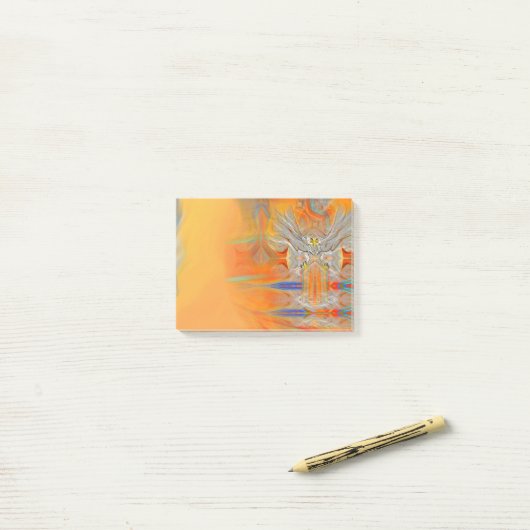 Eenvoudig optredende adelaar naar stijgende zon post-it® notes (Op bureau)