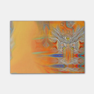 Eenvoudig optredende adelaar naar stijgende zon post-it® notes