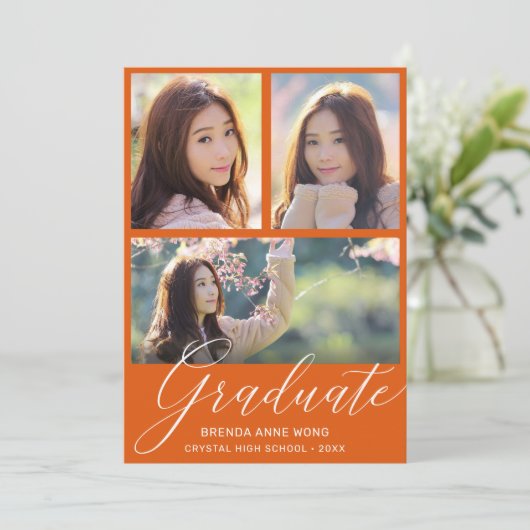 Eenvoudig Oranje Afstuderen het Witte Manuscript v Aankondiging (Staand voorkant)