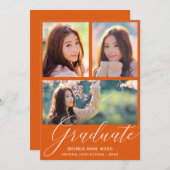 Eenvoudig Oranje Afstuderen het Witte Manuscript v Aankondiging (Voorkant / Achterkant)