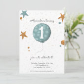 Eenvoudig Oranje blauw ballon van 1 januari Kaart (Staand voorkant)